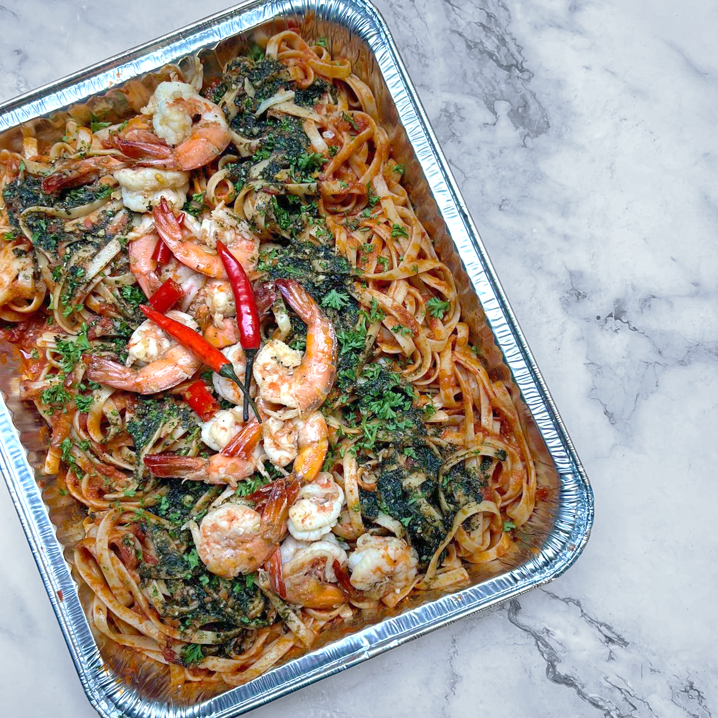 Spicy Shrimp Linguine