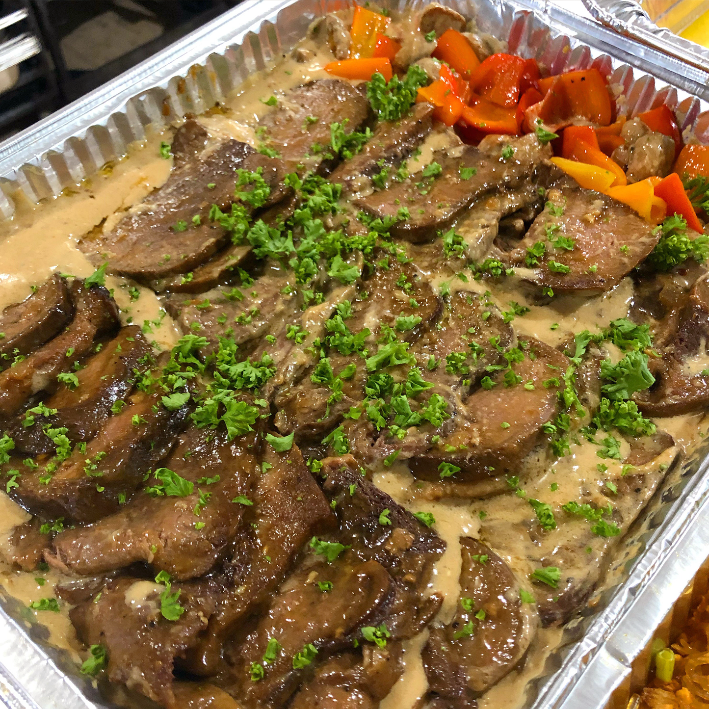 Lengua in Mushroom Sauce