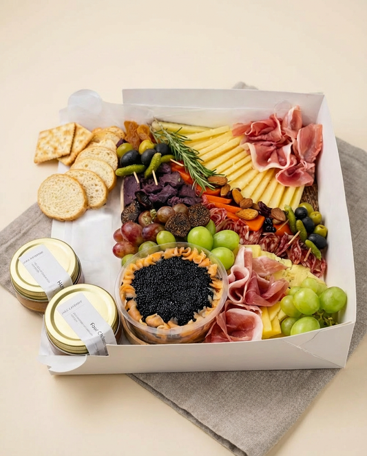 Luxe Charcuterie Box with Caviar Pie