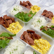 Sausage, Salad & Eggs with Steamed Rice  (Set of 5 Bento Boxes)