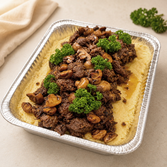Beef Salpicao in Mashed Potato