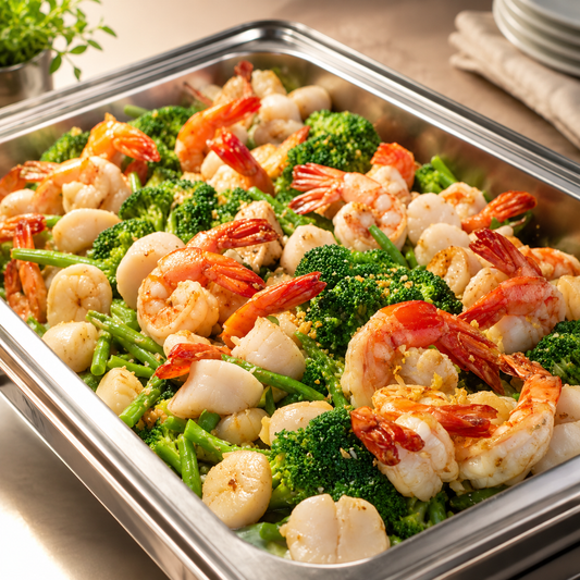 Stir Fried Broccoli with Scallops and Shrimp